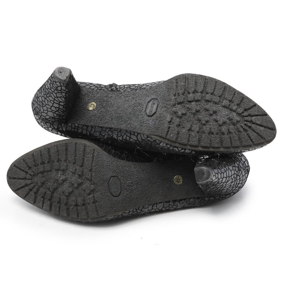 Ron White Leather Patent Ankle Shoe Shootie Black Reptile Eyelash Holographic 42 - Picture 6 of 13
